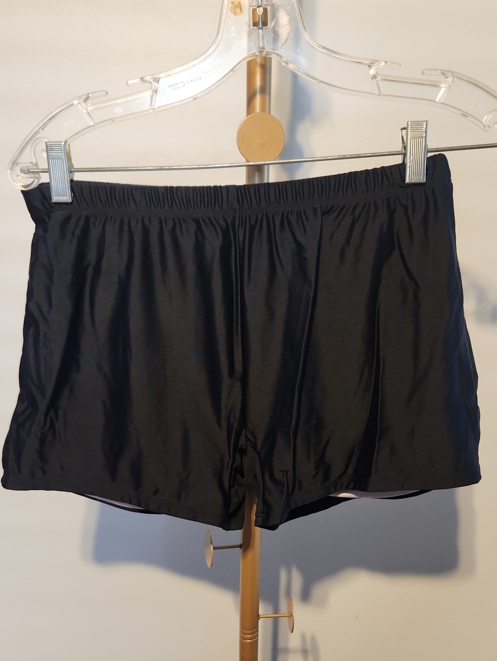 Black Satin Swim Shorts